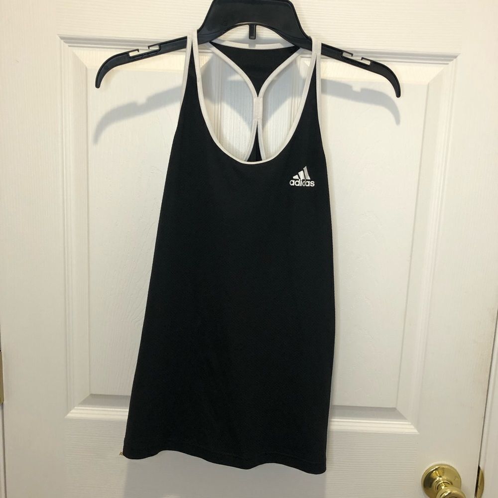 Adidas climalite black and white racerback athletic tank top, size small - Picture 5 of 11